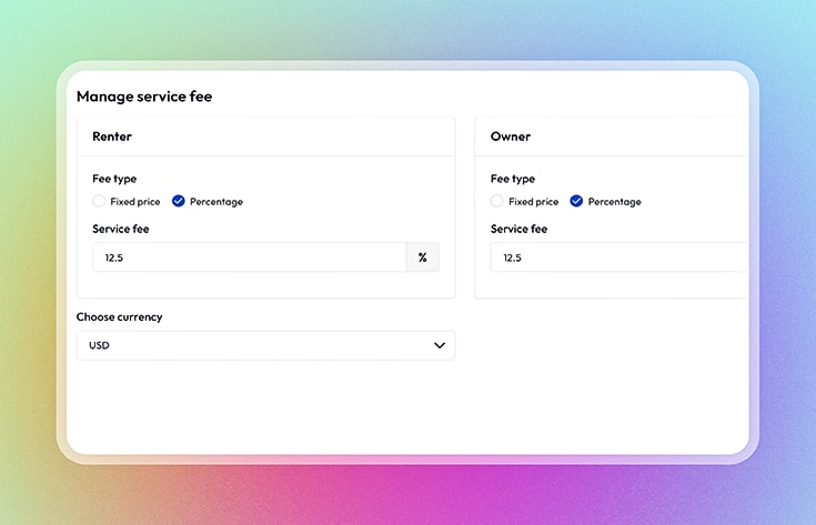Set up service fees