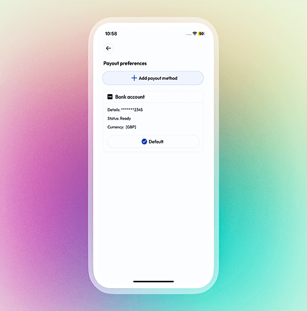 Manage payout options