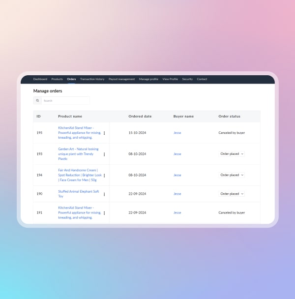 Process orders