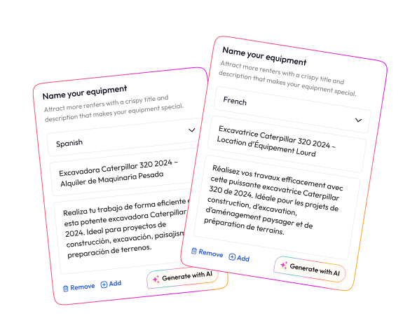 AI-generated listings in multiple languages