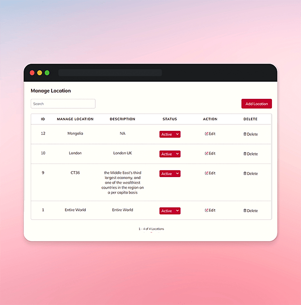 Manage location