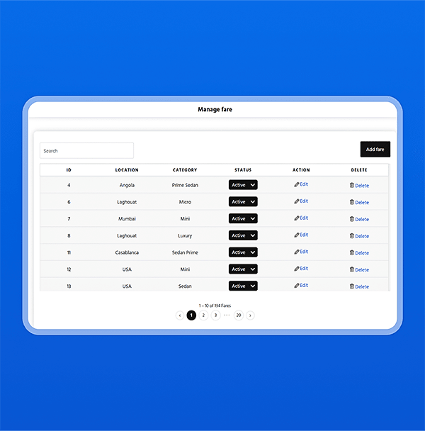 Manage fare