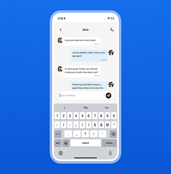 Access the chat & call option