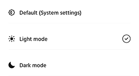 Switch the app theme