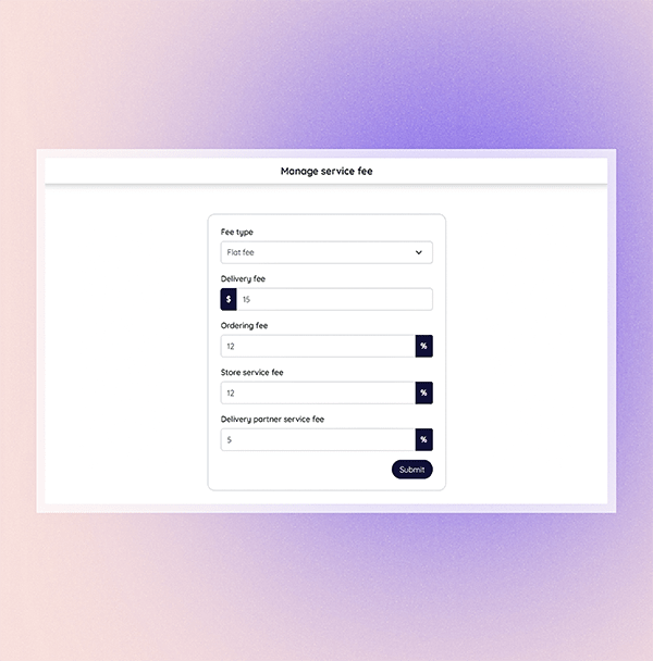 Manage service fee