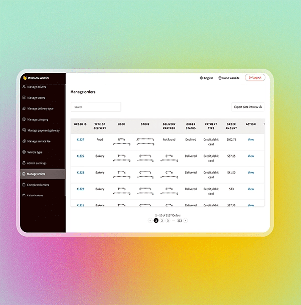 Manage order