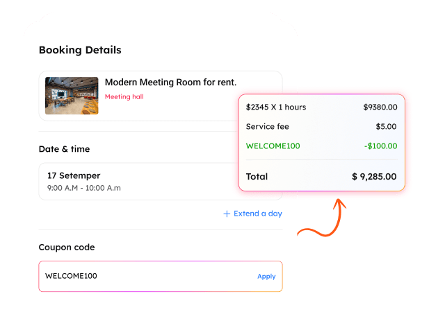 Add booking coupons