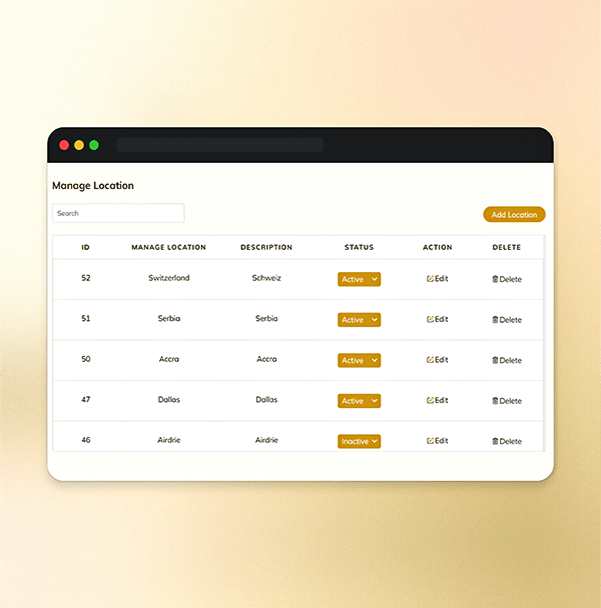Manage location