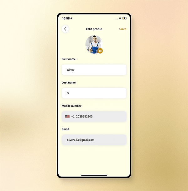 Edit profile