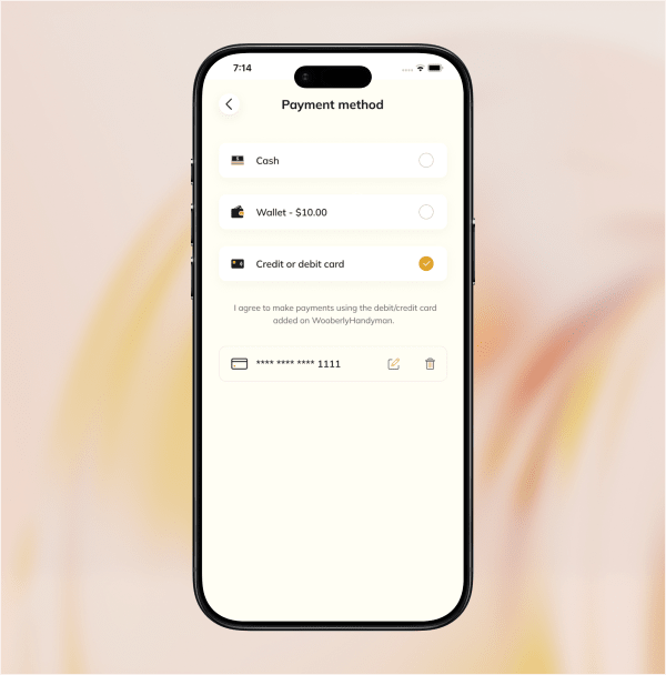 Manage payment methods