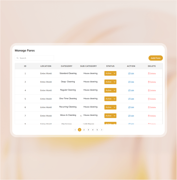 Set up service pricing