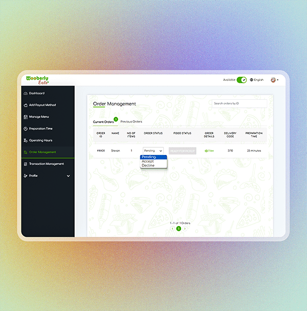 Manage orders