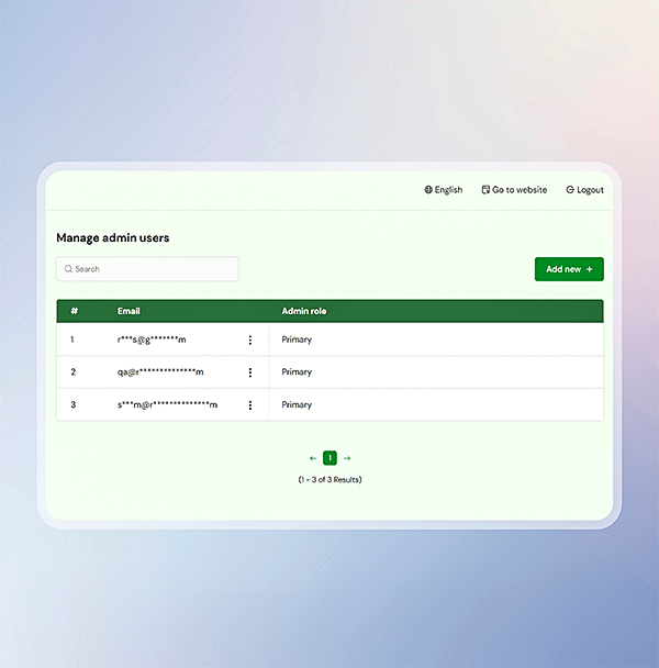 Manage admins
