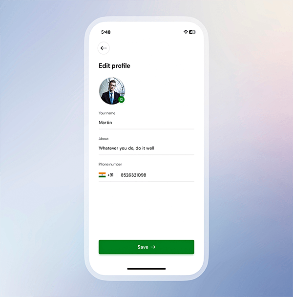 Edit profile
