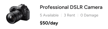 Camera Rental Software