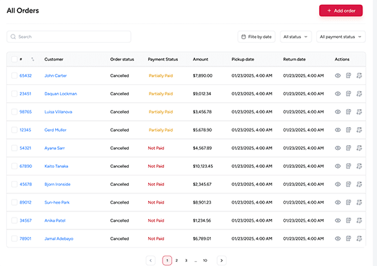 Manage orders