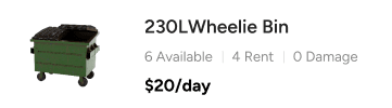 Dumpster rental software