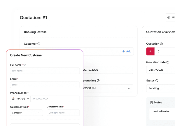 Customer details captured on every quotation
