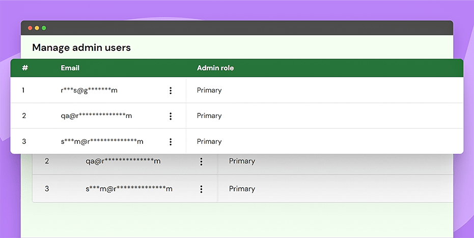 Manage admins