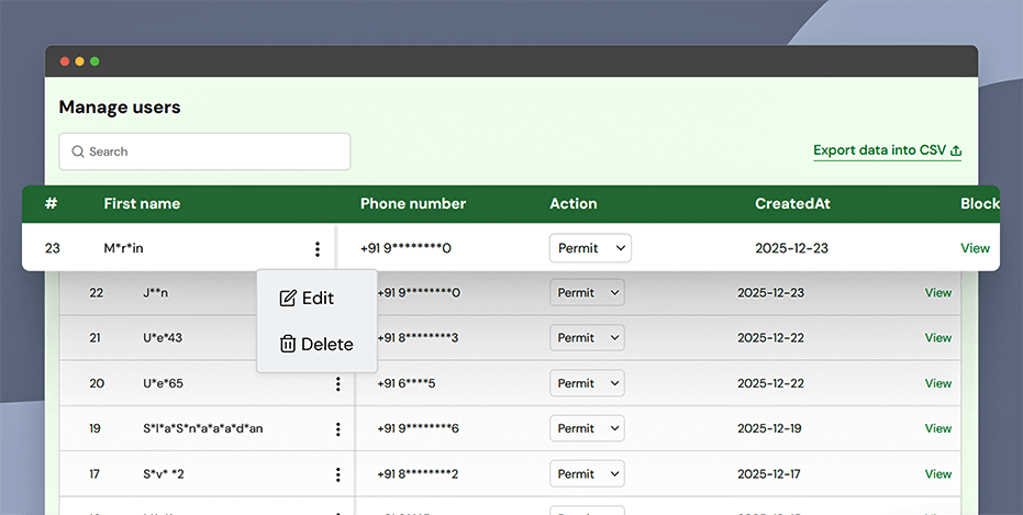 Manage users