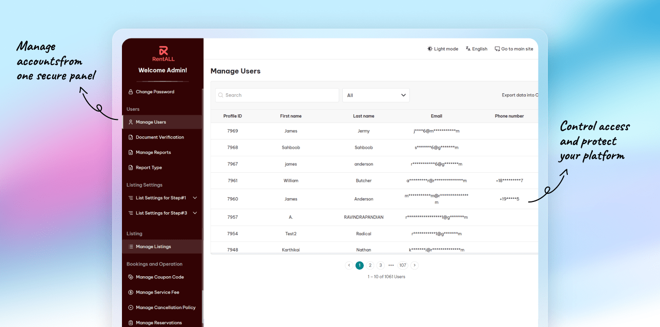 Manage users