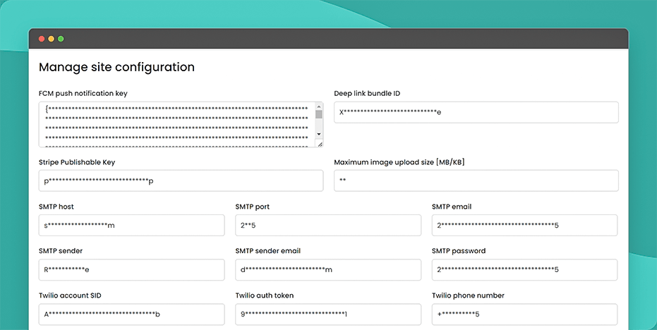 Manage site configuration