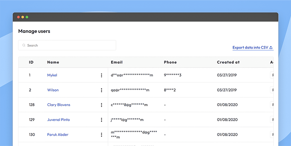 Manage users