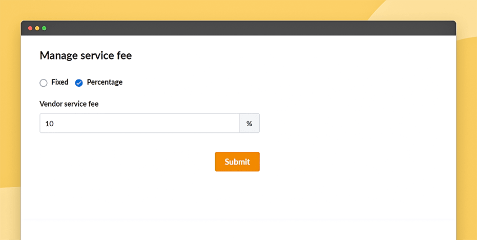 Set up service fee