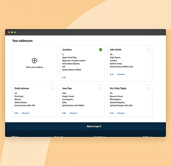 Add & manage addresses