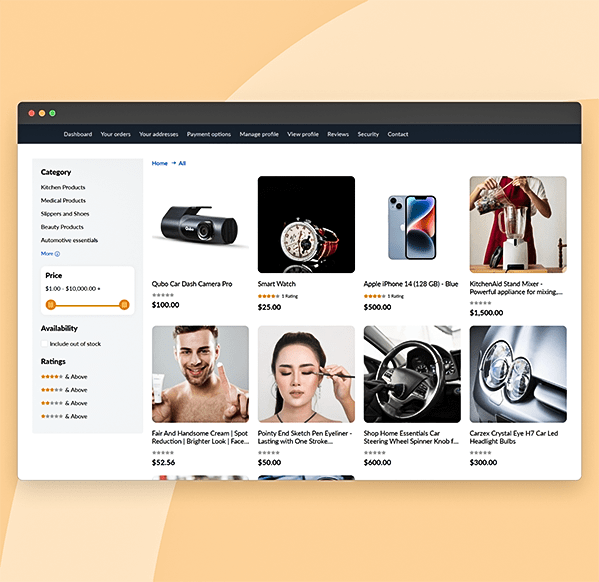 Customise product search