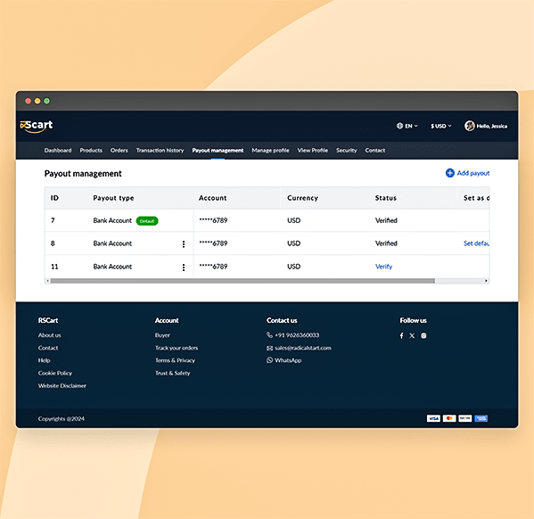 Set up payout options
