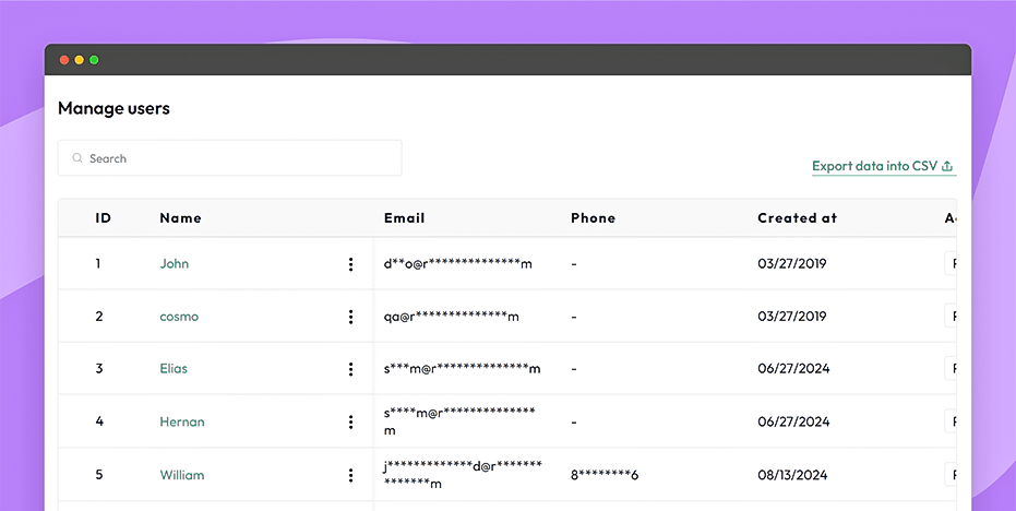 Manage users