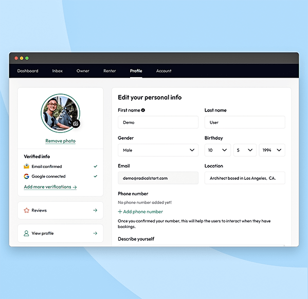Edit profile