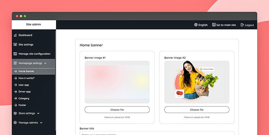 Manage homepage settings