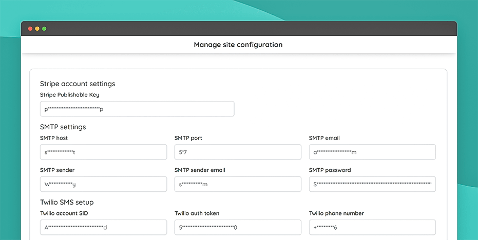 Manage site configuration