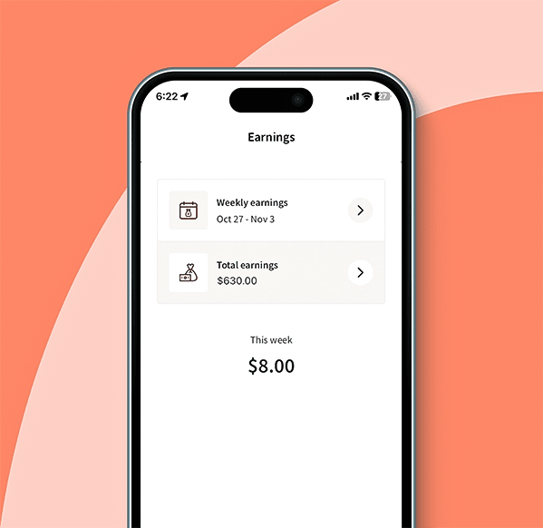 View delivery earnings