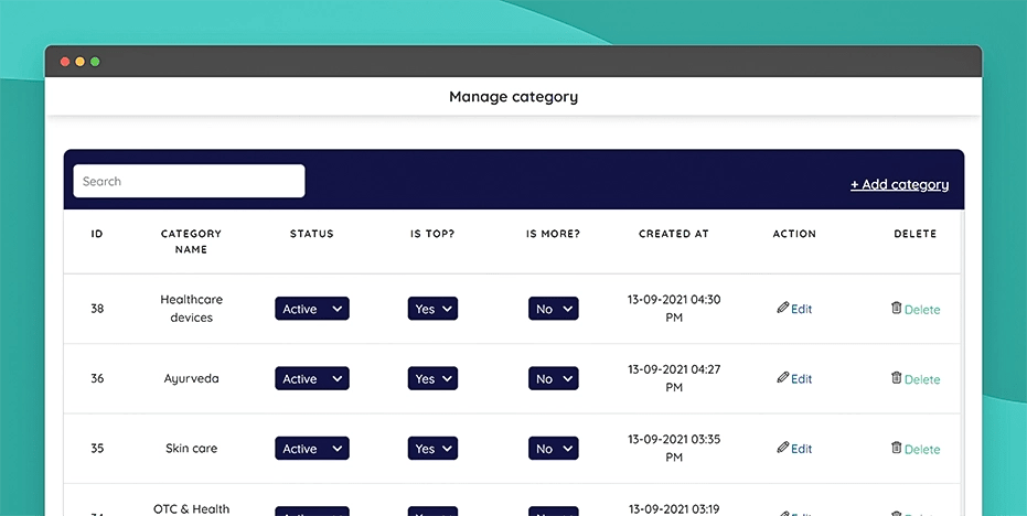 Add & manage categories