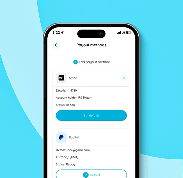 Set up payout account