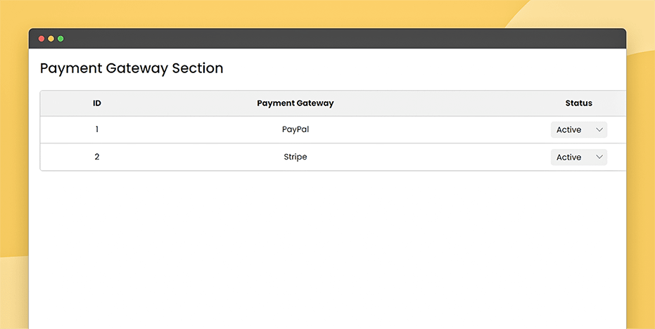 Manage payment methods