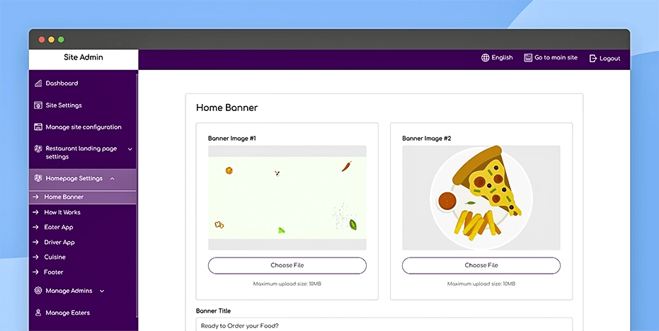 Manage homepage settings
