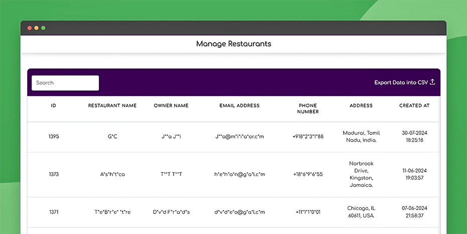 Manage restaurants