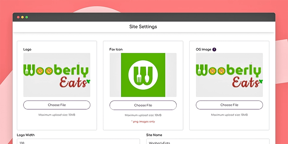 Manage site settings