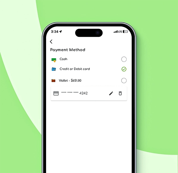 Select preferred payment option