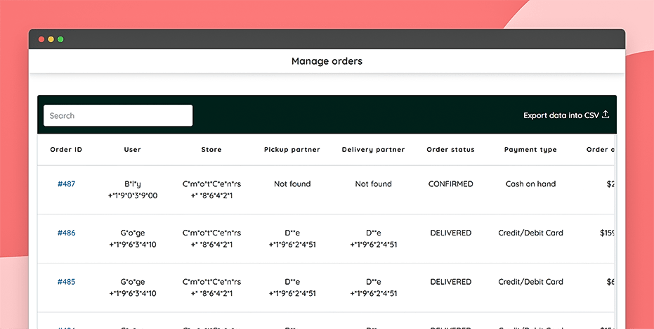 Manage orders