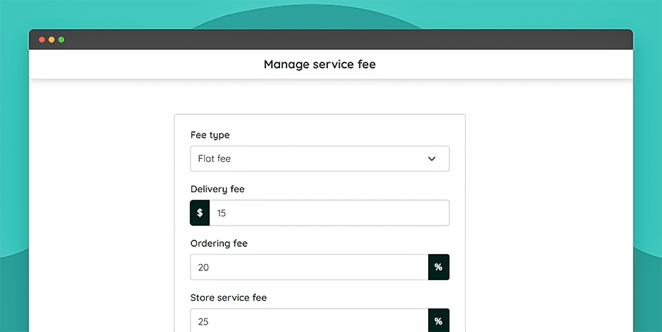 Manage service fee