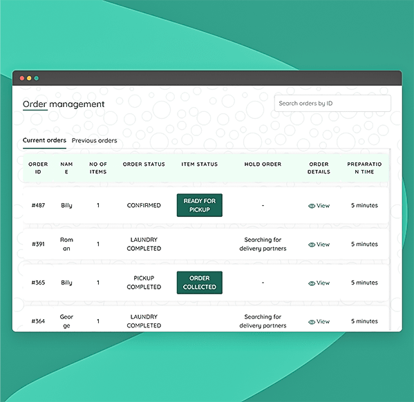Manage all orders