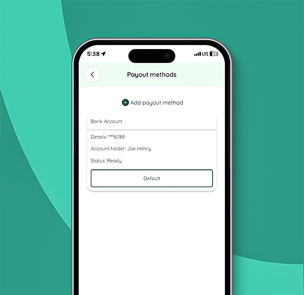 Set up payout account