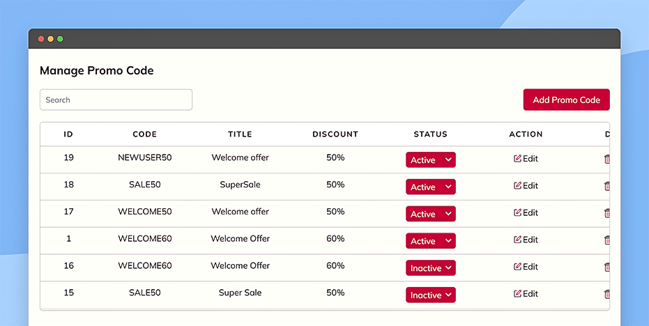 Set up promo codes