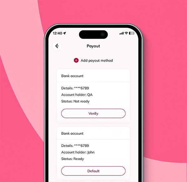 Set up payout account