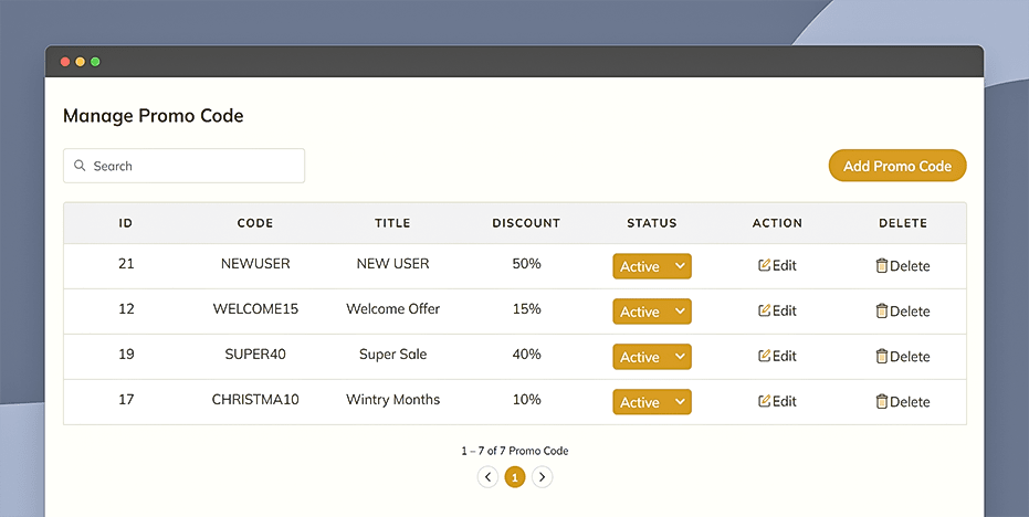 Set up promo codes